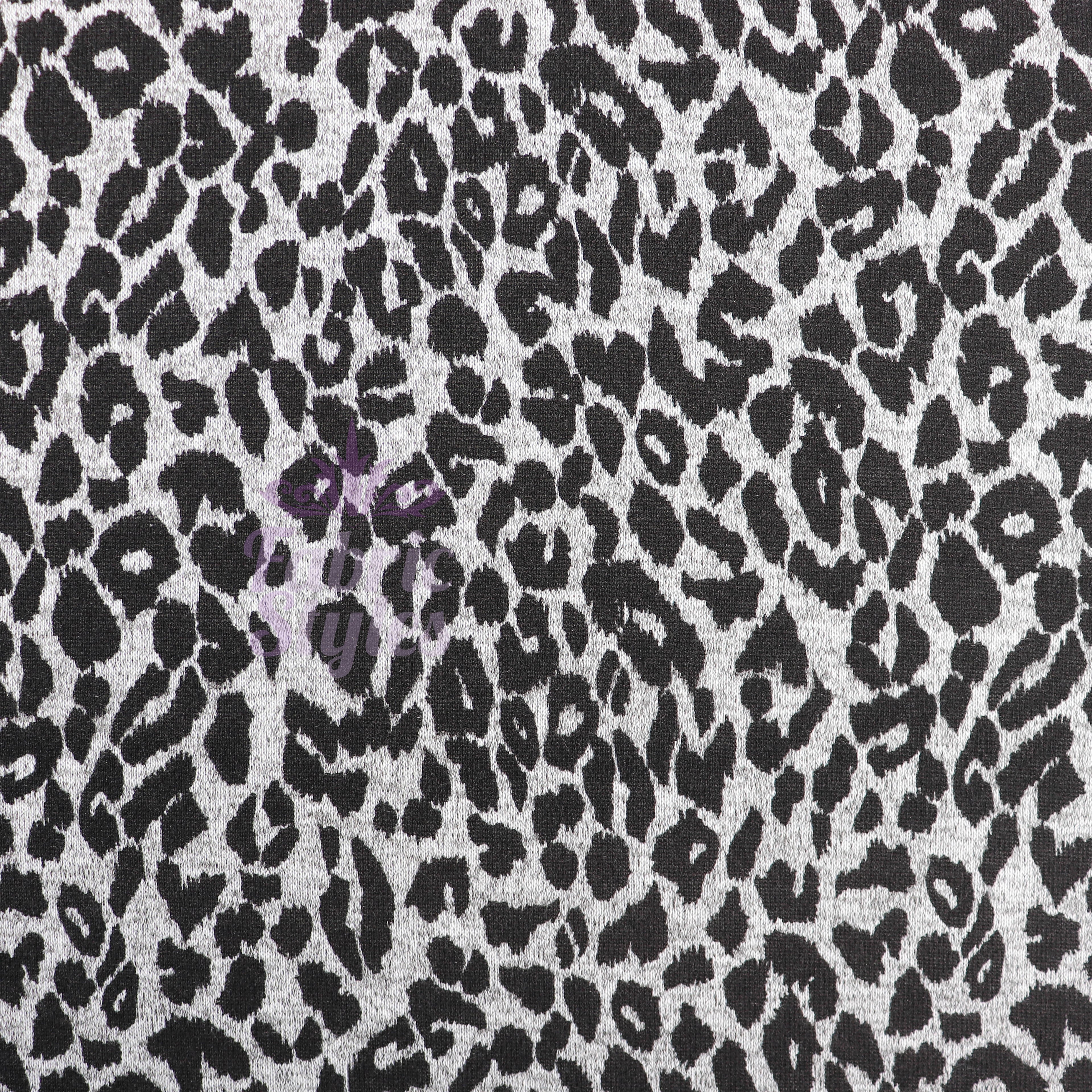Black Leopard Animal Loungewear Fabric