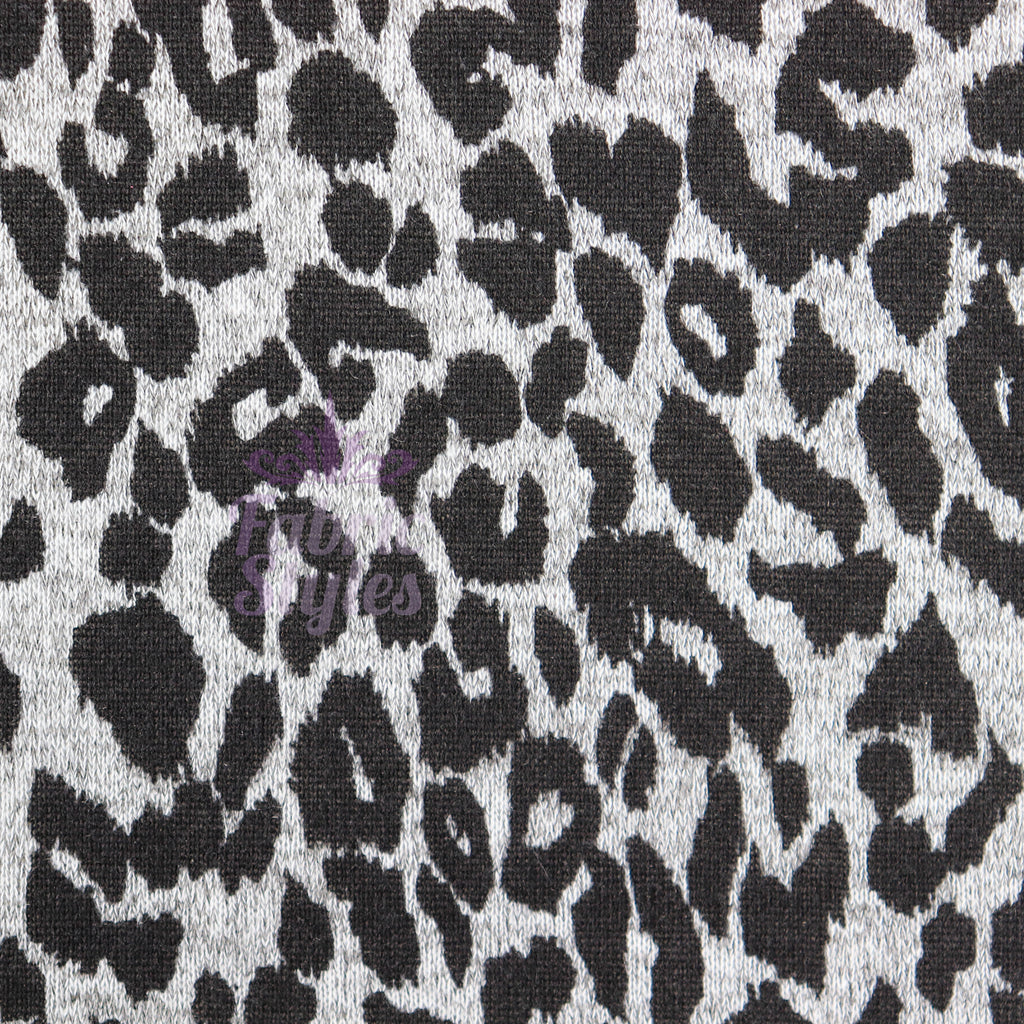 Black Leopard Animal Loungewear Fabric