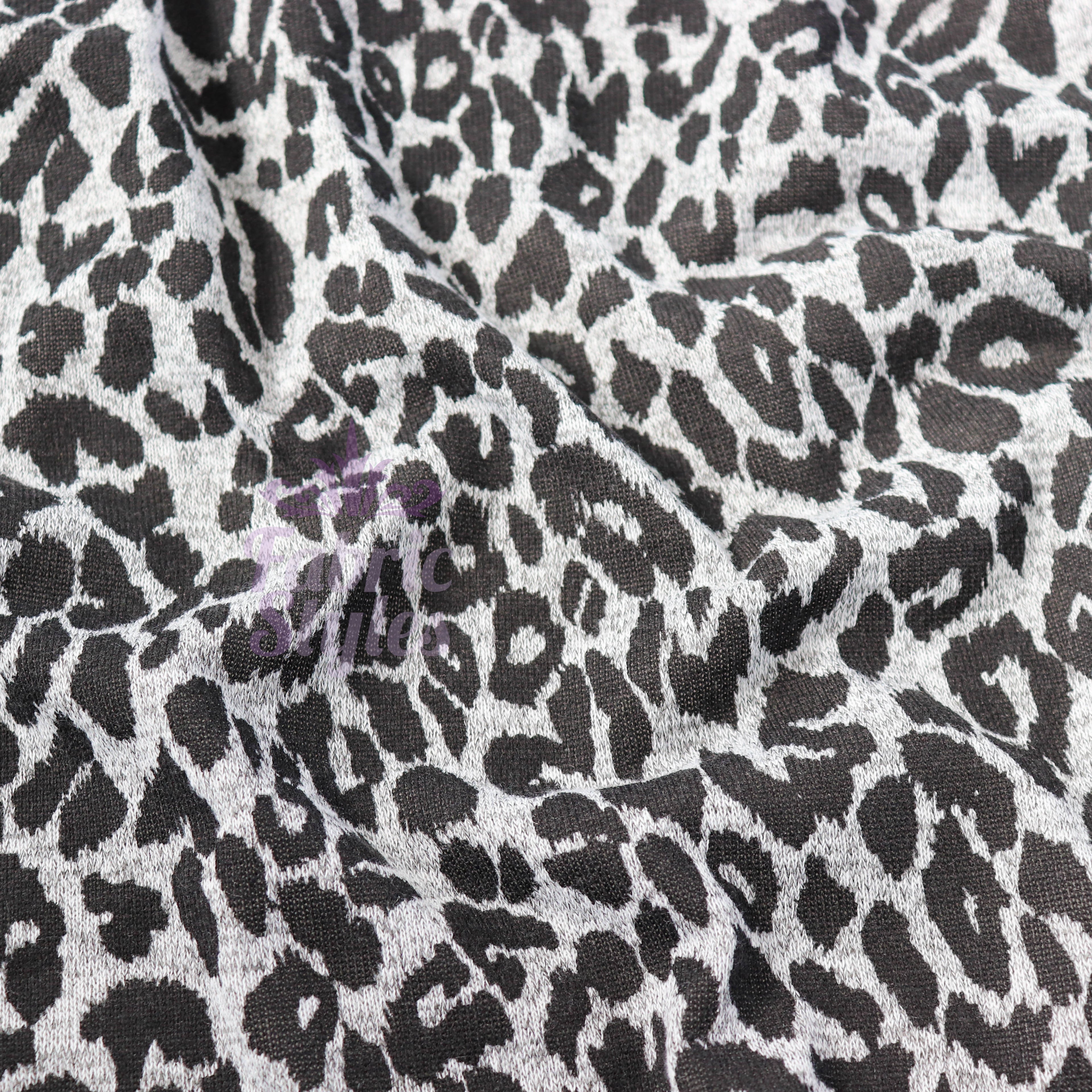 Black Leopard Animal Loungewear Fabric