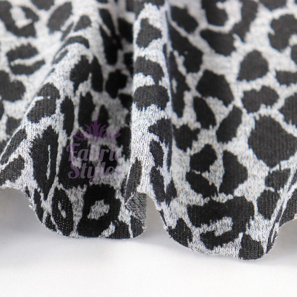 Black Leopard Animal Loungewear Fabric