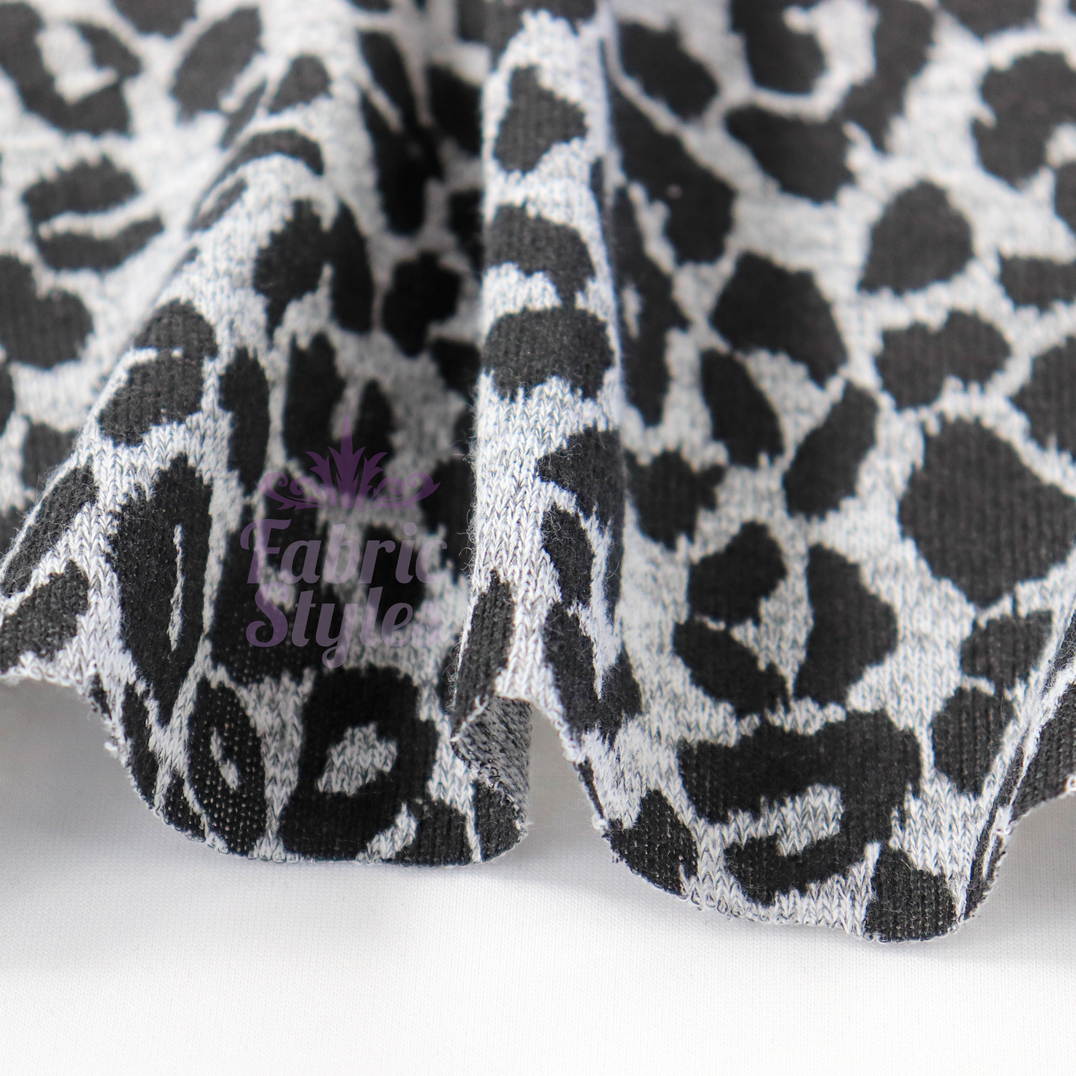 Black Leopard Animal Loungewear Fabric