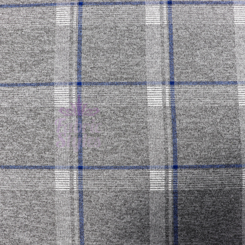 Tartan Blue White Loungewear Fabric