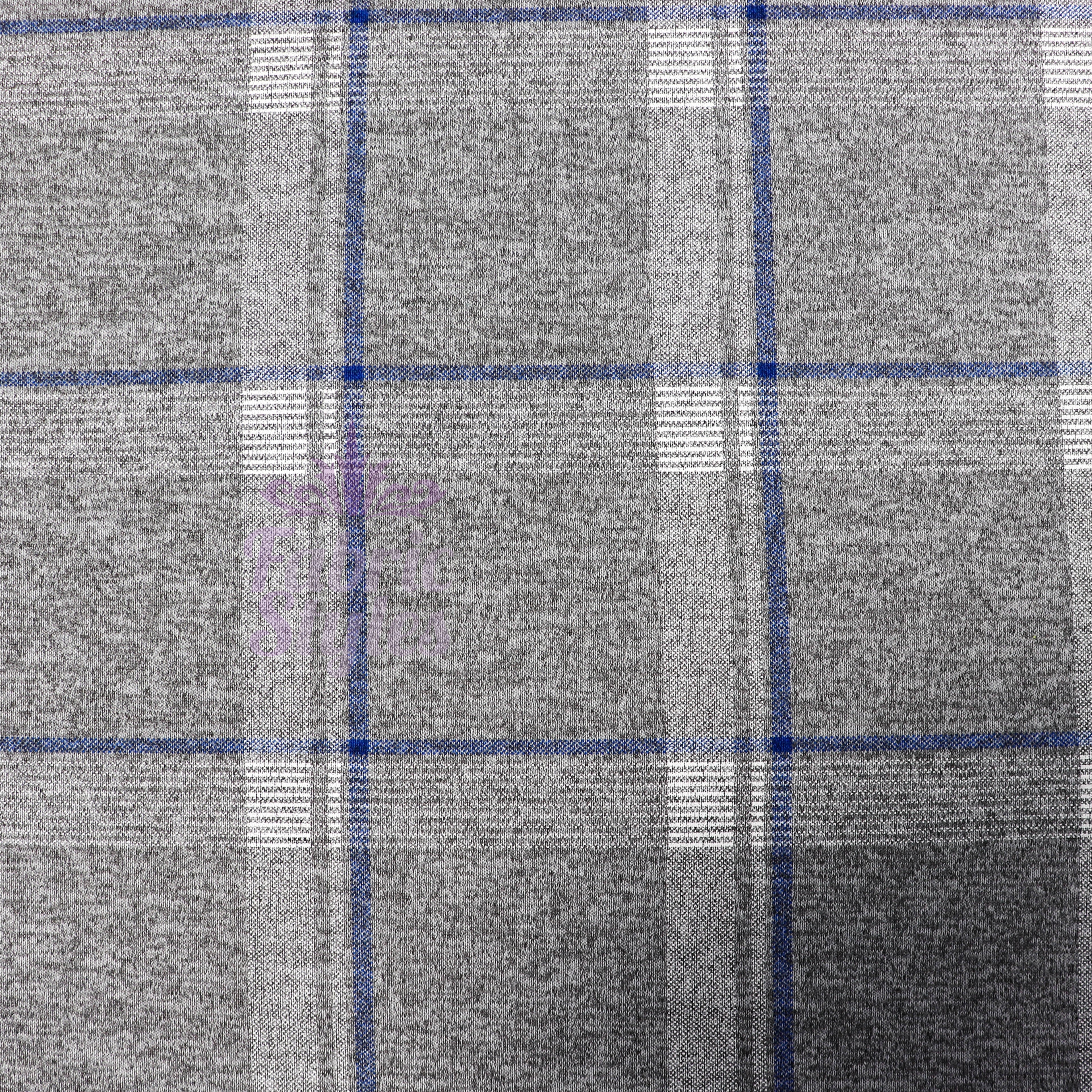 Tartan Blue White Loungewear Fabric