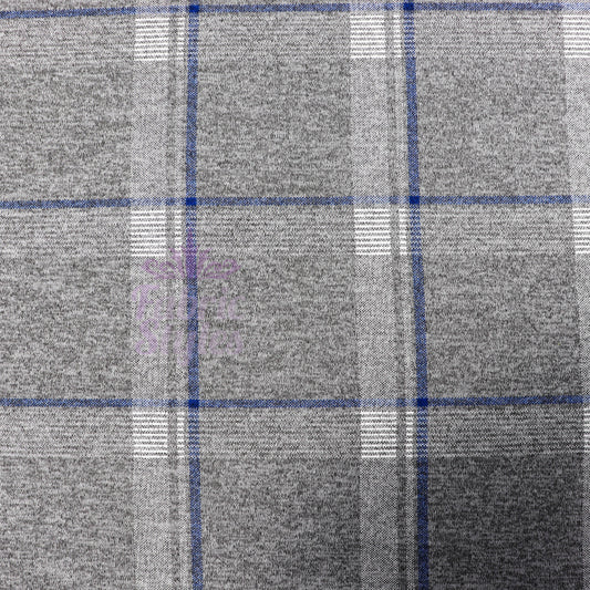 Tartan Blue White Loungewear Fabric