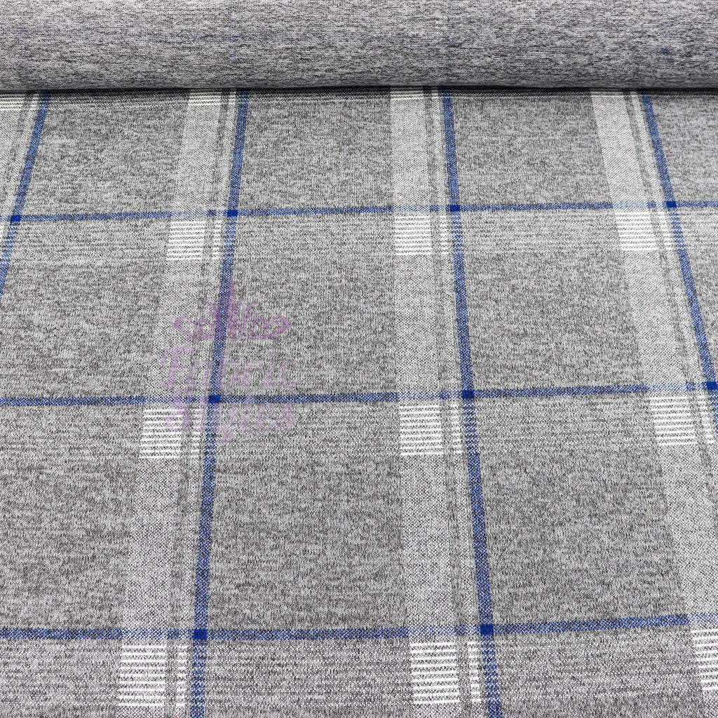 Tartan Blue White Loungewear Fabric