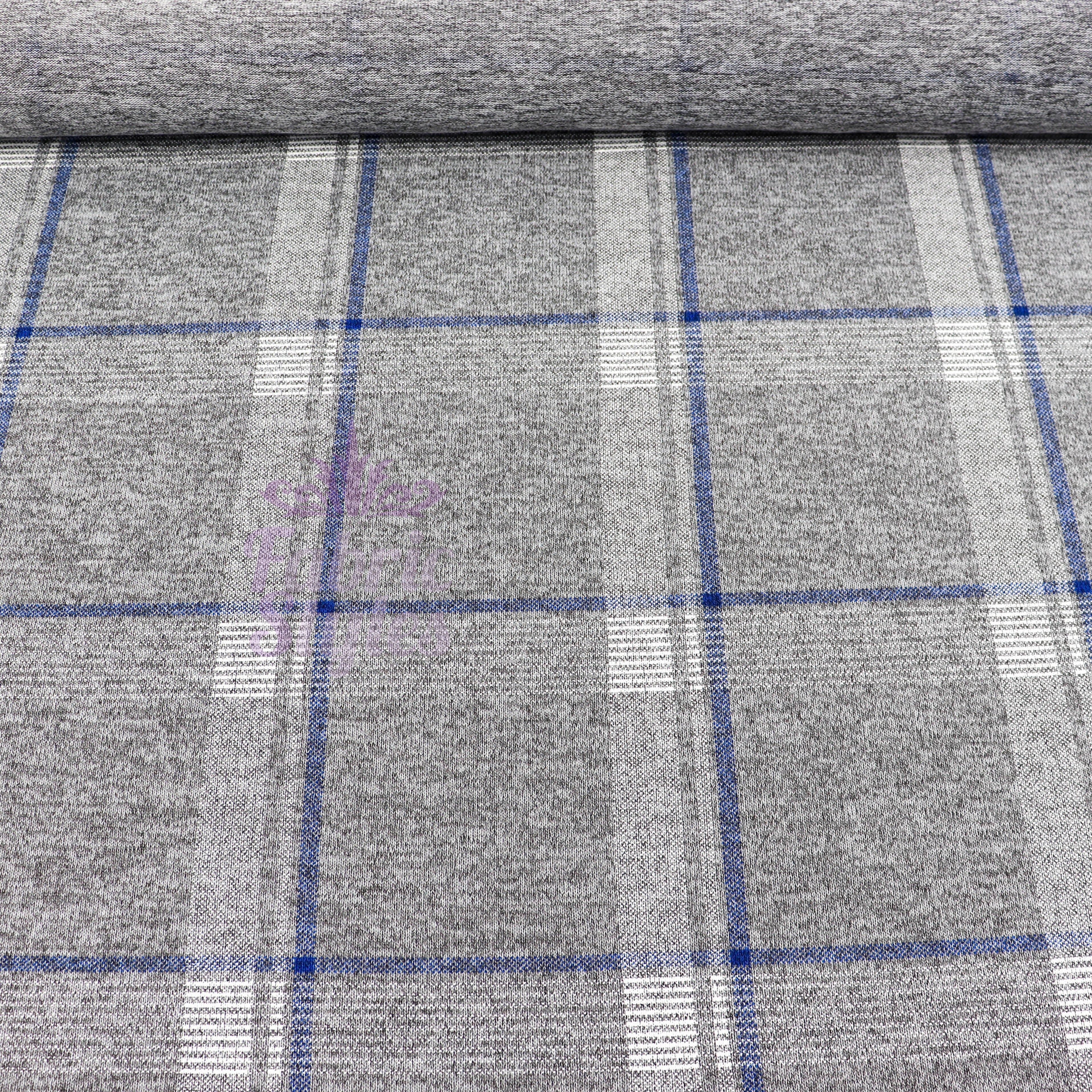 Tartan Blue White Loungewear Fabric