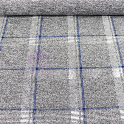 Tartan Blue White Loungewear Fabric