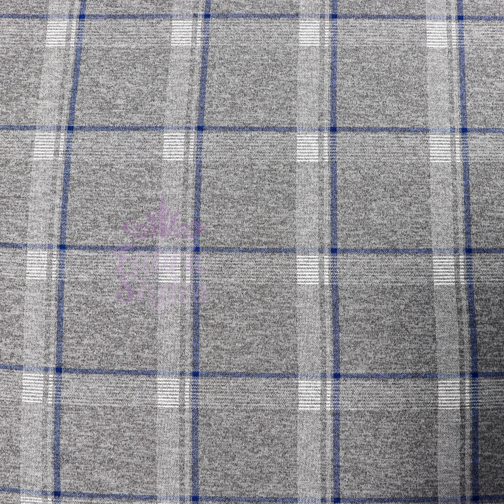 Tartan Blue White Loungewear Fabric