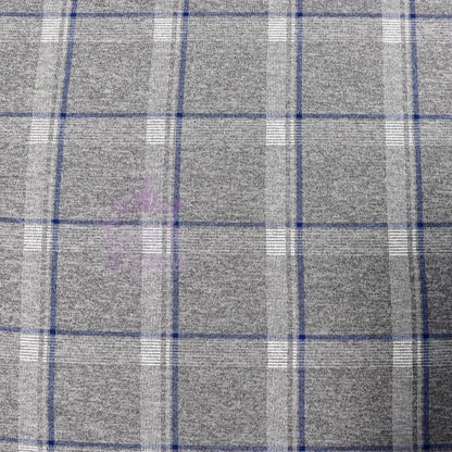 Tartan Blue White Loungewear Fabric