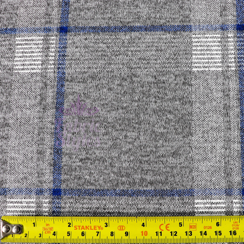 Tartan Blue White Loungewear Fabric