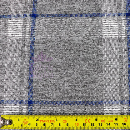 Tartan Blue White Loungewear Fabric