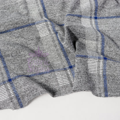 Tartan Blue White Loungewear Fabric