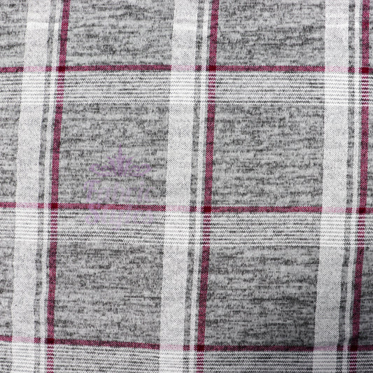 Pink White Check Loungewear Fabric
