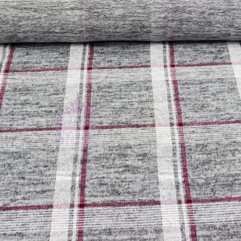Pink White Check Loungewear Fabric