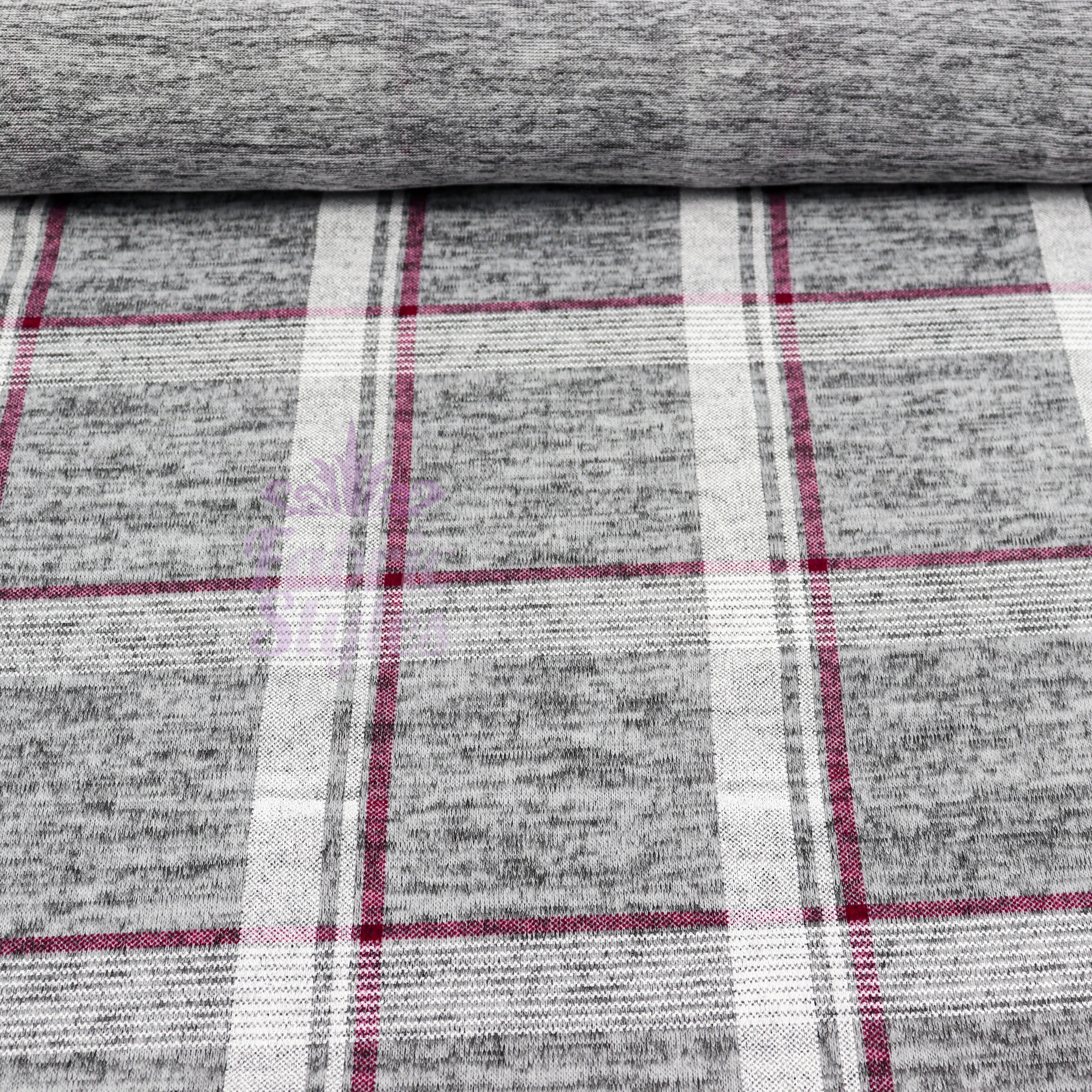 Pink White Check Loungewear Fabric