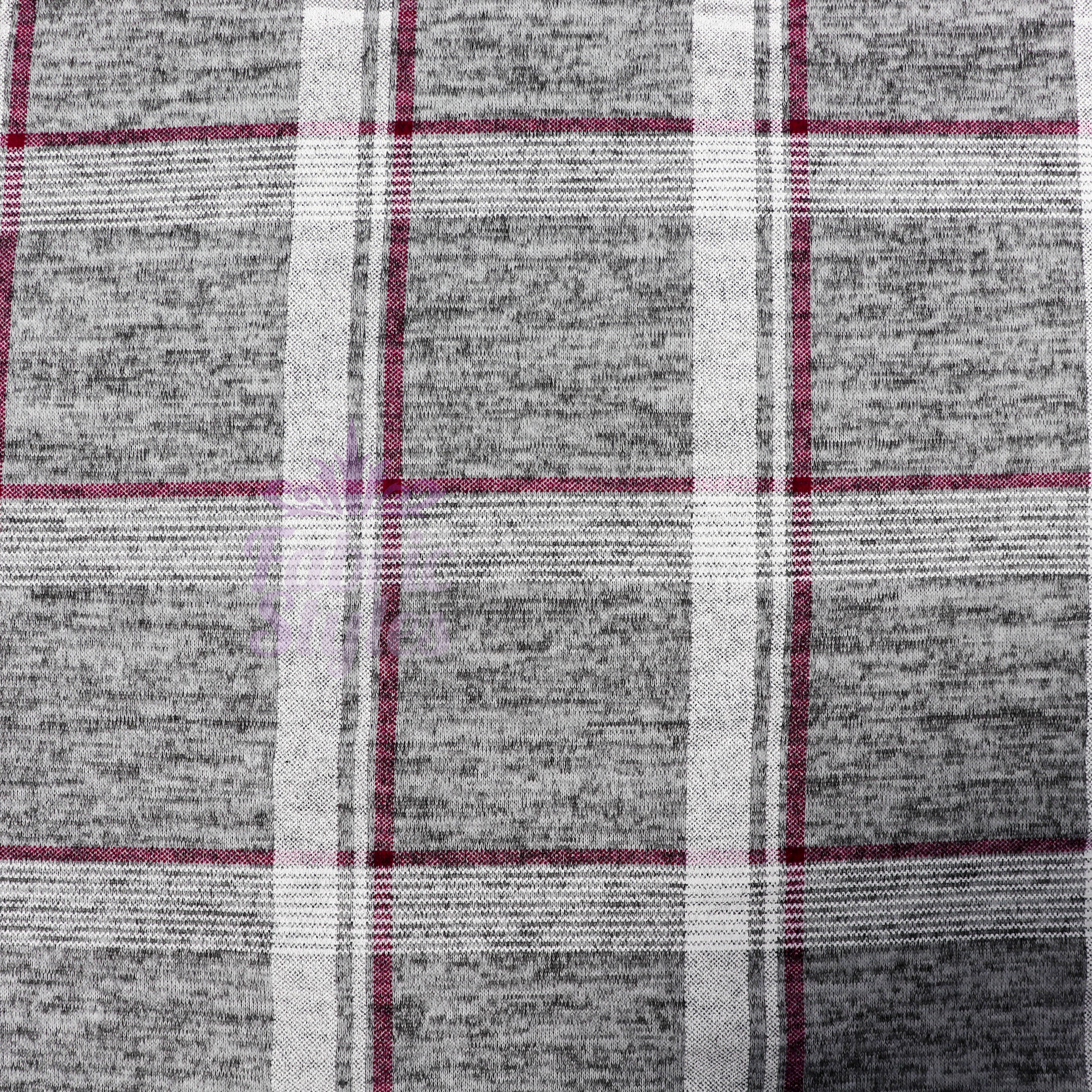 Pink White Check Loungewear Fabric