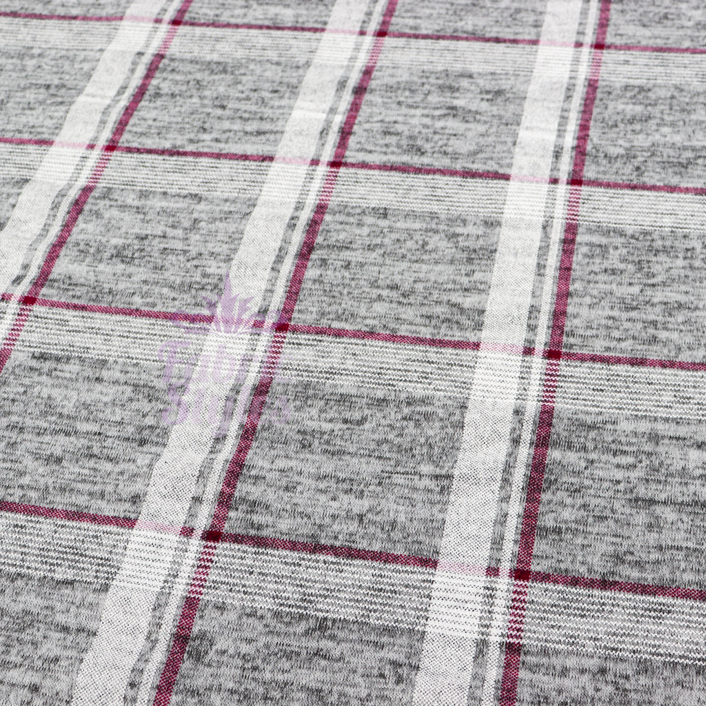 Pink White Check Loungewear Fabric