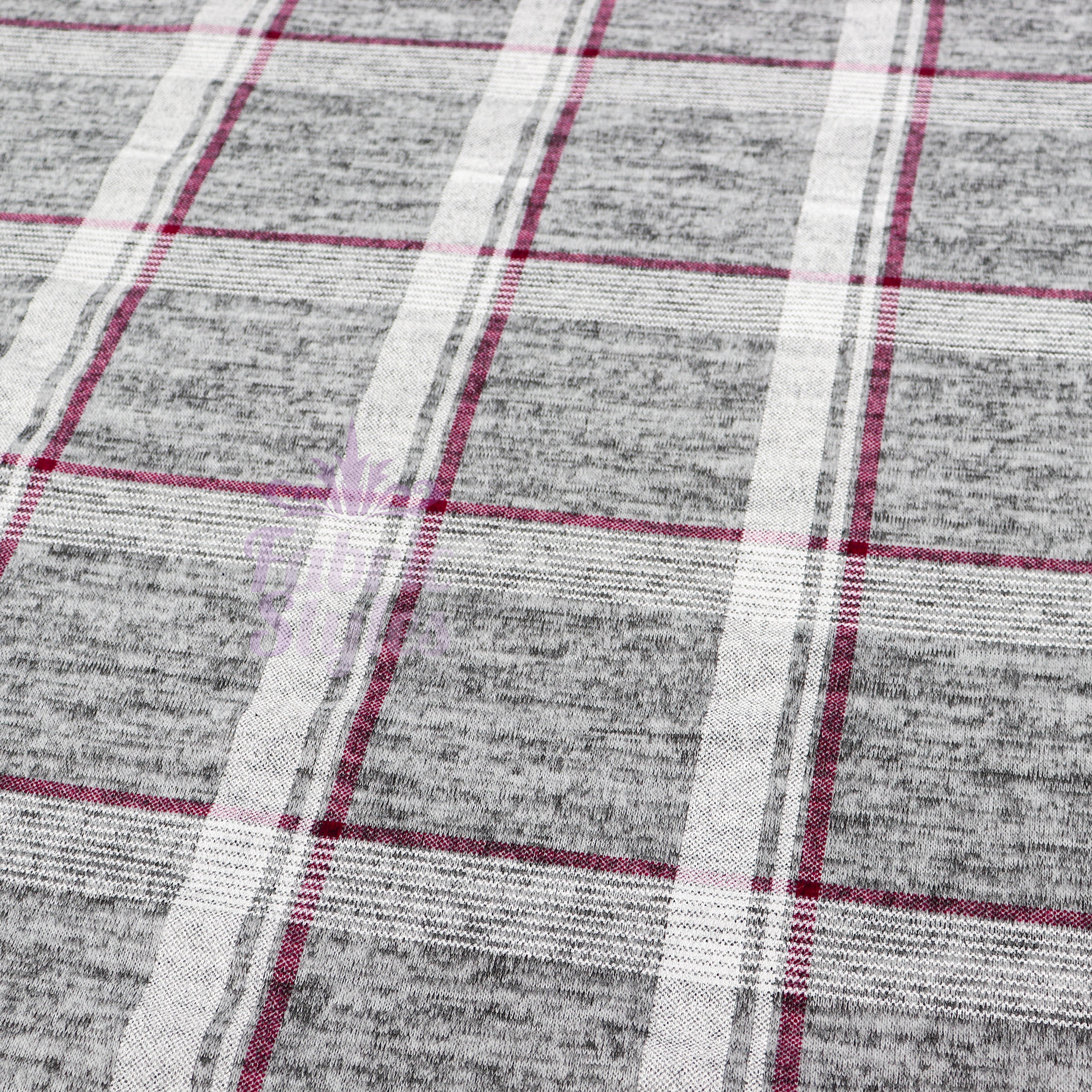 Pink White Check Loungewear Fabric