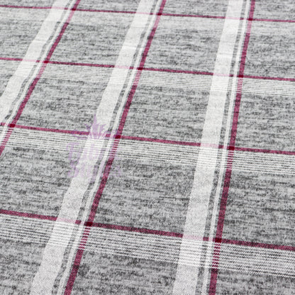 Pink White Check Loungewear Fabric