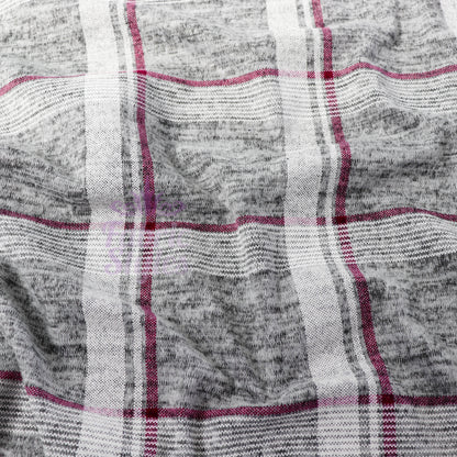 Pink White Check Loungewear Fabric