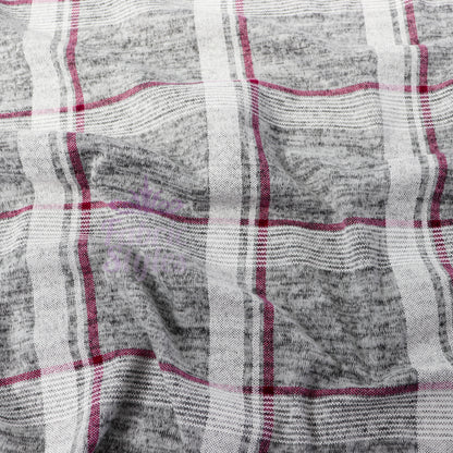 Pink White Check Loungewear Fabric