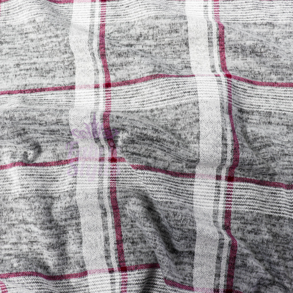 Pink White Check Loungewear Fabric