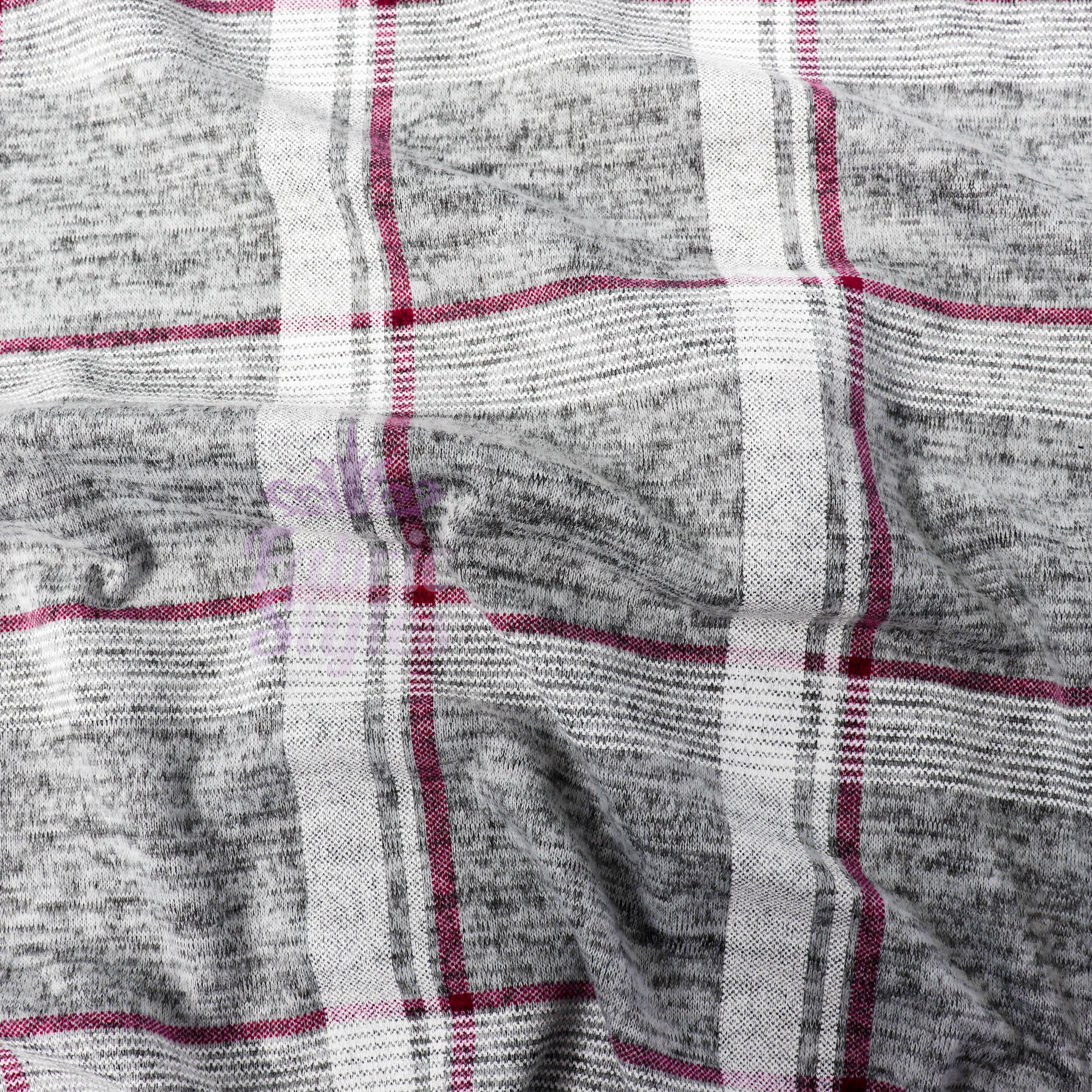 Pink White Check Loungewear Fabric