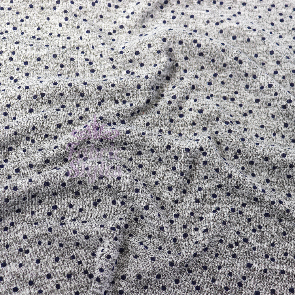 Navy Polka Dot Loungewear Fabric