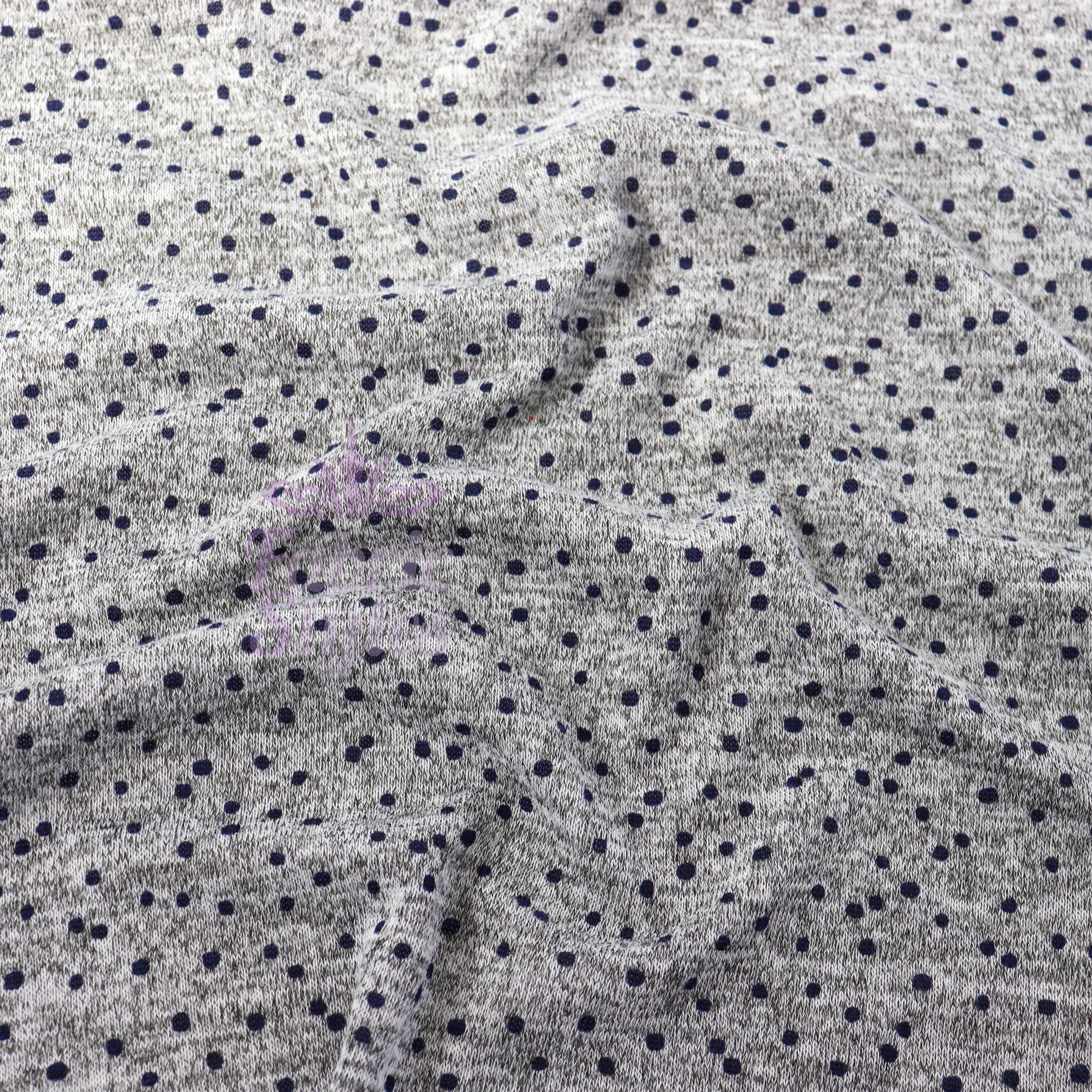 Navy Polka Dot Loungewear Fabric