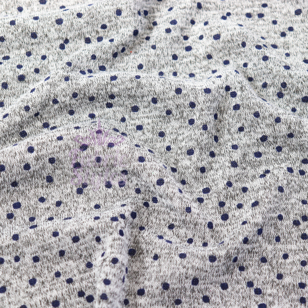 Navy Polka Dot Loungewear Fabric