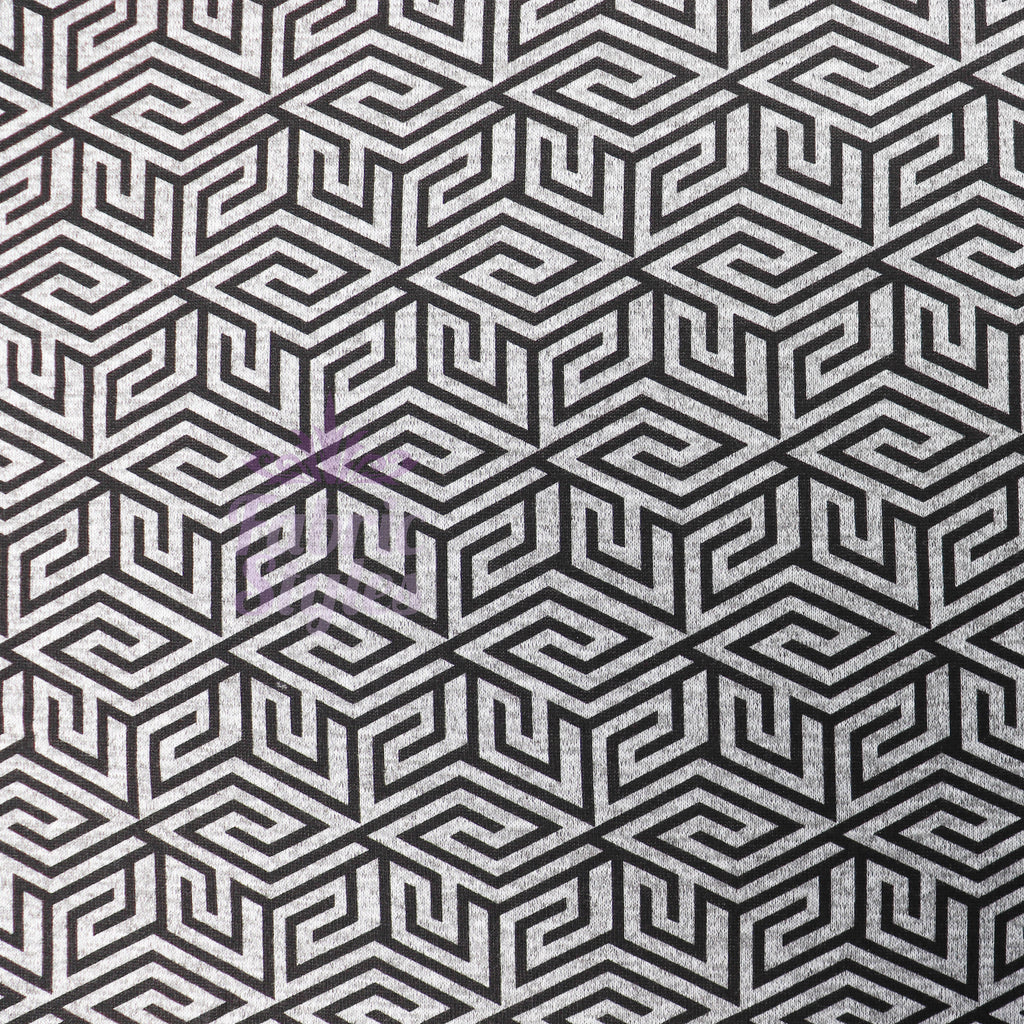 Black Geometric Loungewear Fabric