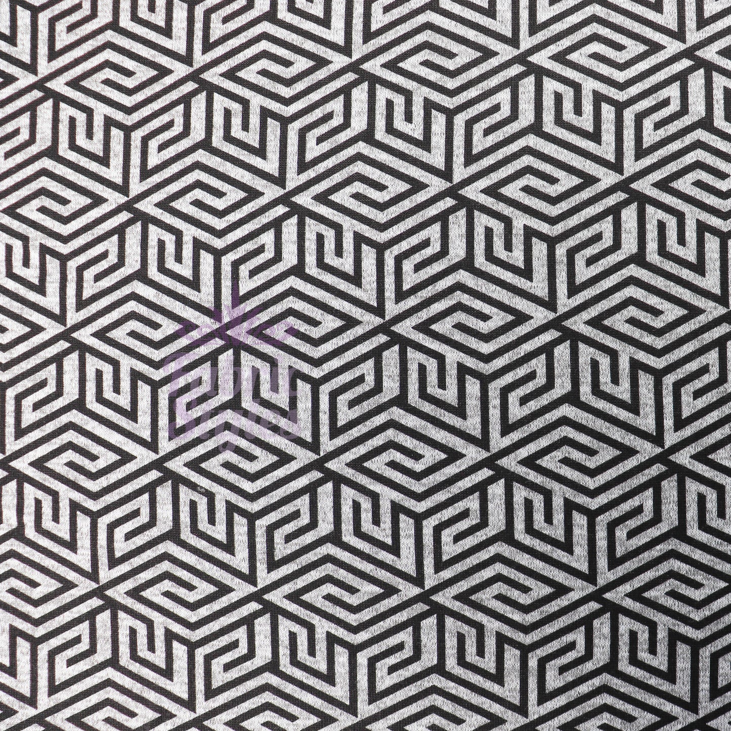 Black Geometric Loungewear Fabric