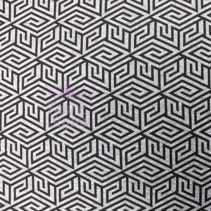 Black Geometric Loungewear Fabric