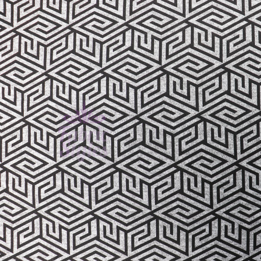 Black Geometric Loungewear Fabric