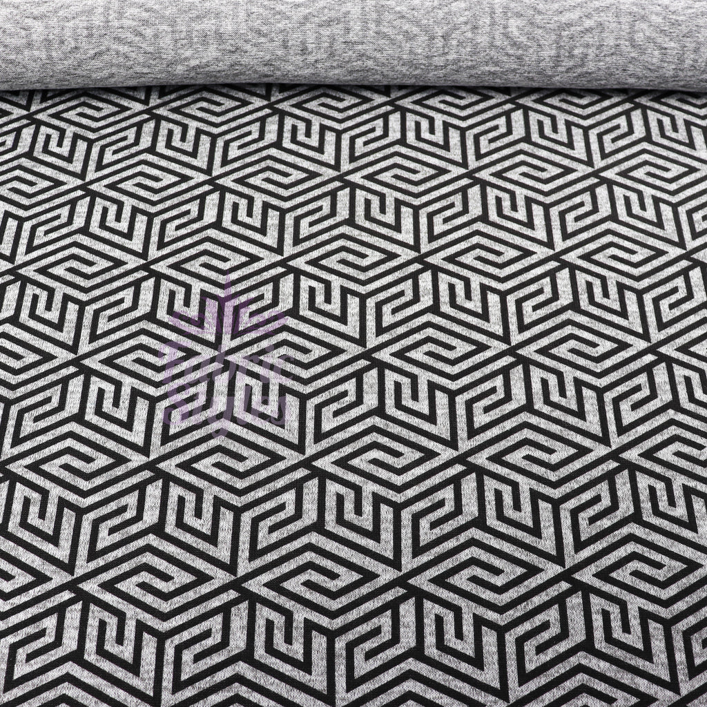 Black Geometric Loungewear Fabric
