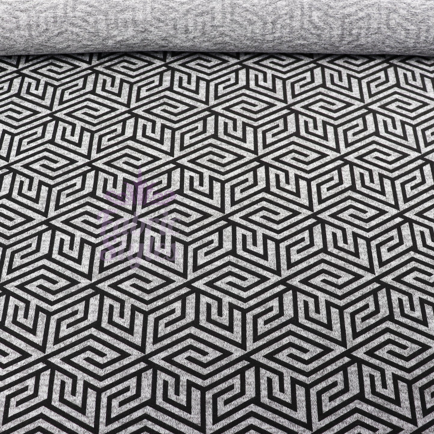 Black Geometric Loungewear Fabric