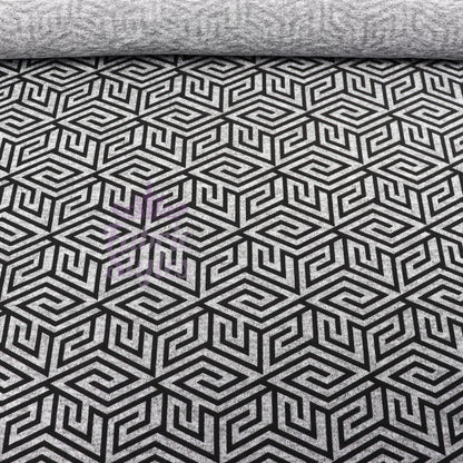 Black Geometric Loungewear Fabric