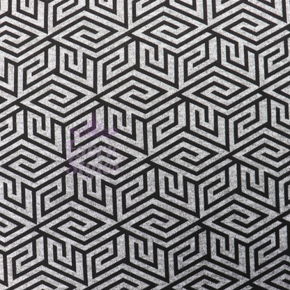 Black Geometric Loungewear Fabric