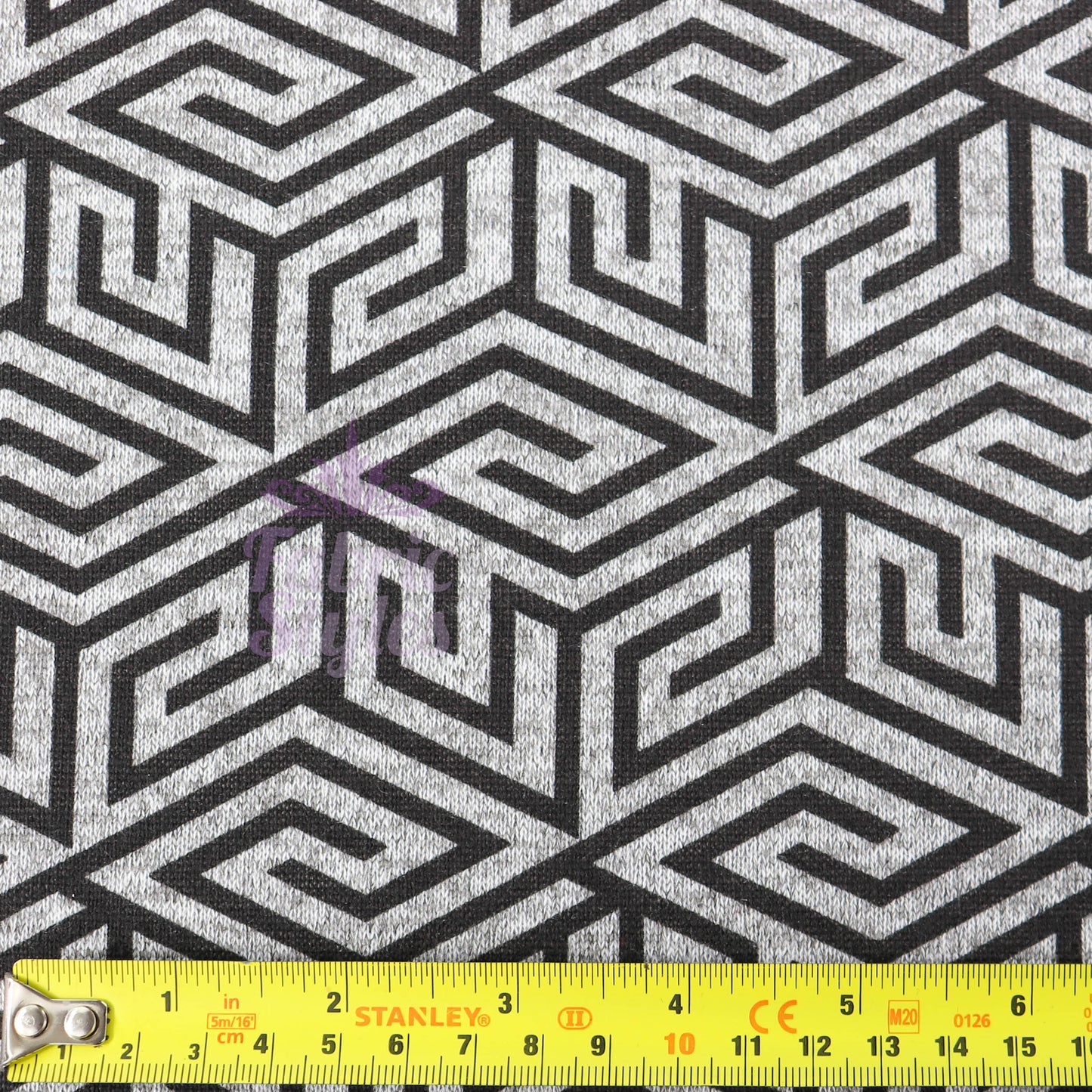 Black Geometric Loungewear Fabric