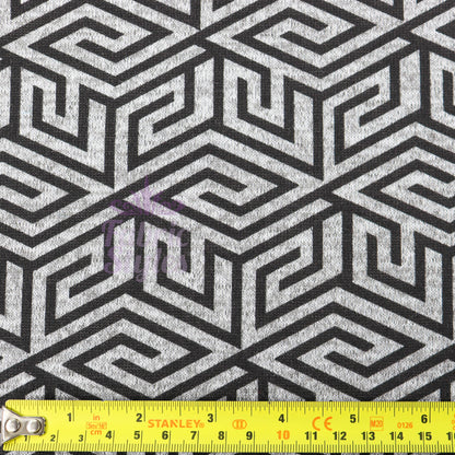 Black Geometric Loungewear Fabric