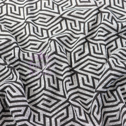 Black Geometric Loungewear Fabric