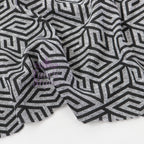 Black Geometric Loungewear Fabric
