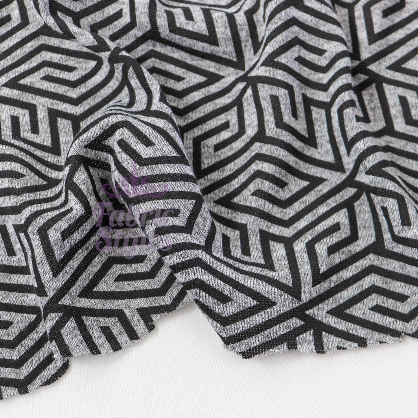 Black Geometric Loungewear Fabric