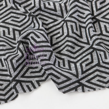 Black Geometric Loungewear Fabric