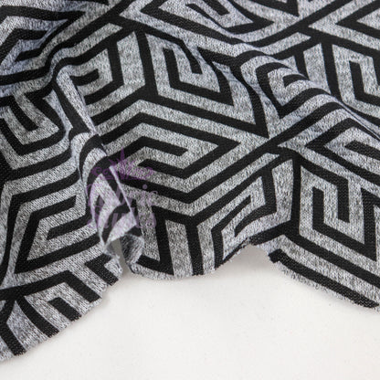 Black Geometric Loungewear Fabric