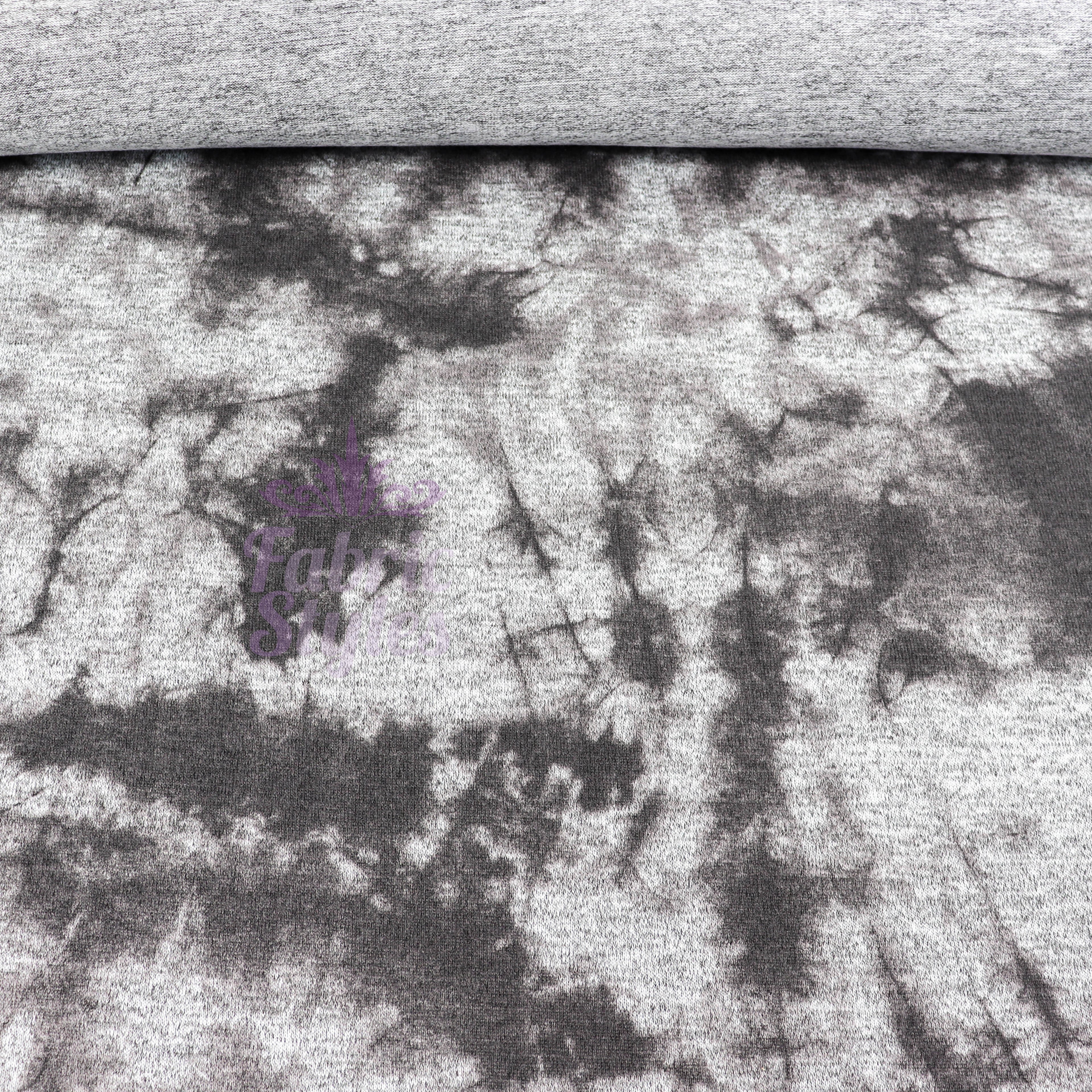 Black Tie Dye Print Loungewear Fabric