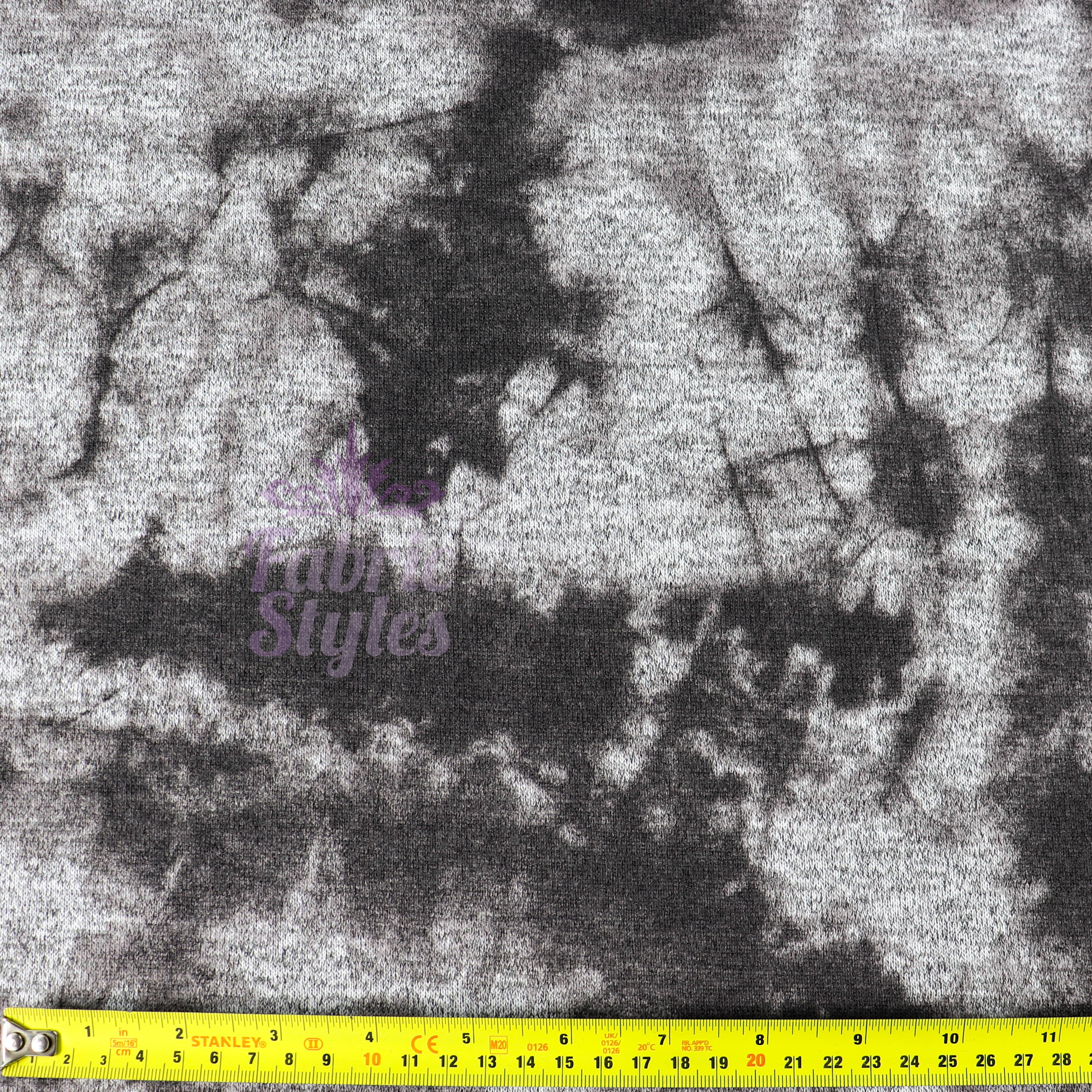 Black Tie Dye Print Loungewear Fabric