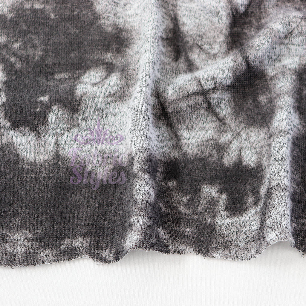 Black Tie Dye Print Loungewear Fabric