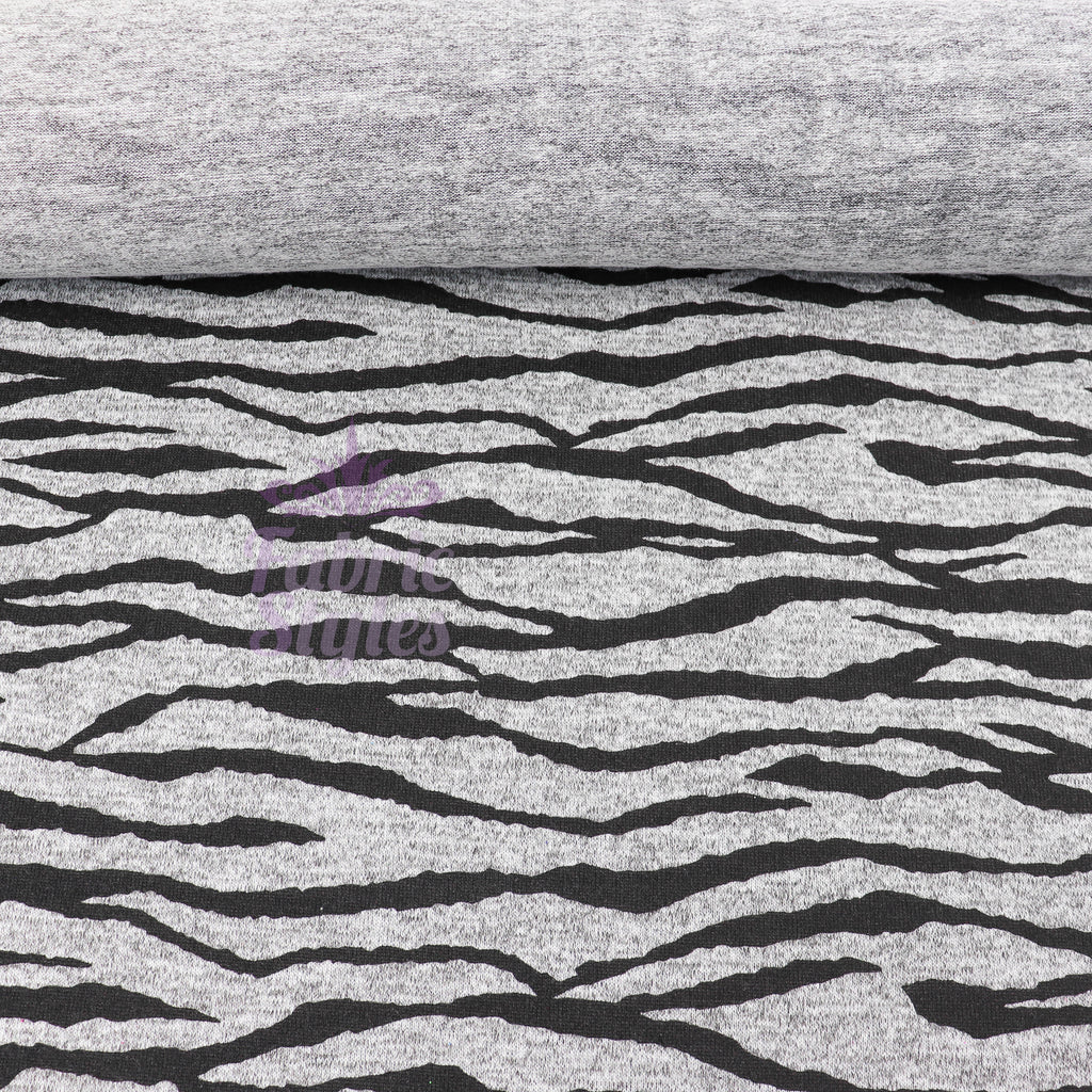 Zebra Black Loungewear Fabric