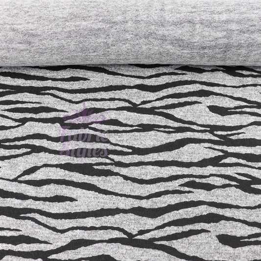 Zebra Black Loungewear Fabric